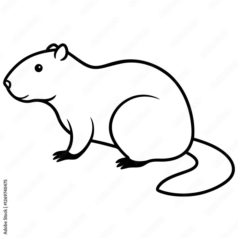 vector illustration of a white rat vector illustration of a white rat