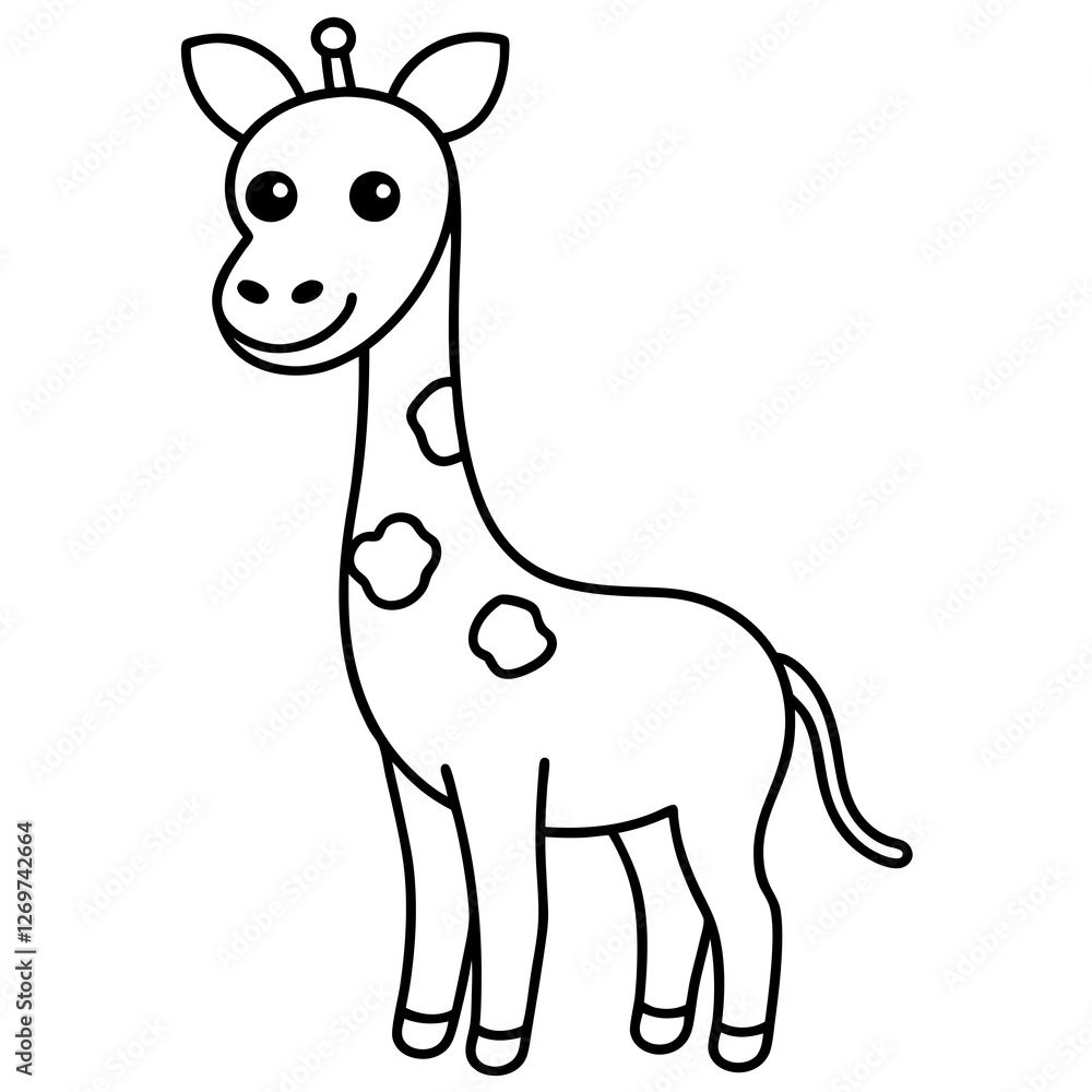 Fototapeta premium giraffe cartoon isolated on white