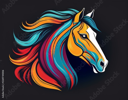horse logo  art colorfull