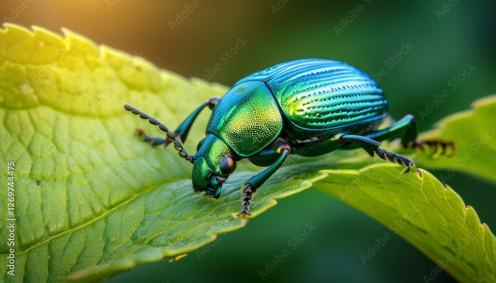 Naklejka premium beetle on leaf