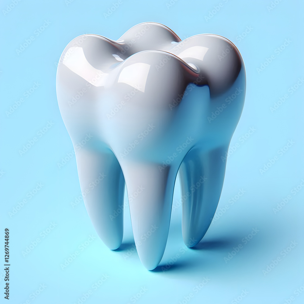 A 3D Teeth , Isolated on a lite blue background 2 A 3D Teeth , Isolated on a lite blue background 2