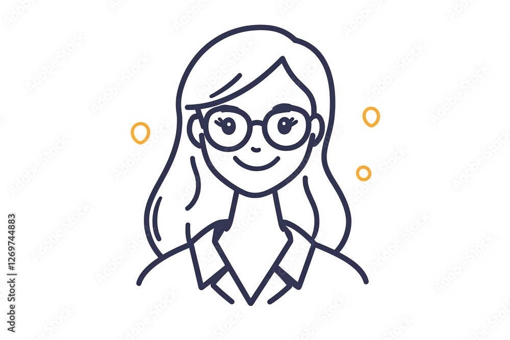 Female teacher icon in thin line style. Female teacher icon in thin line style.