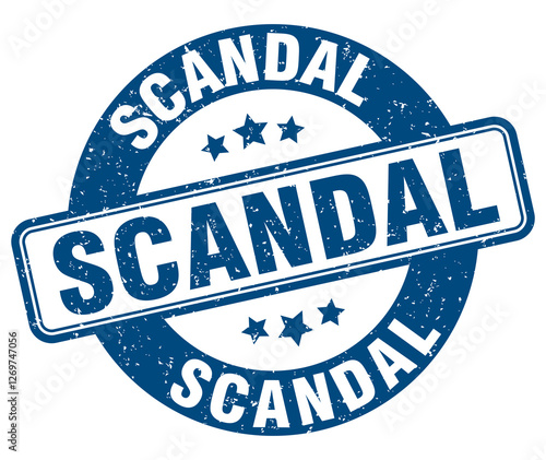 scandal stamp. scandal label. round grunge sign