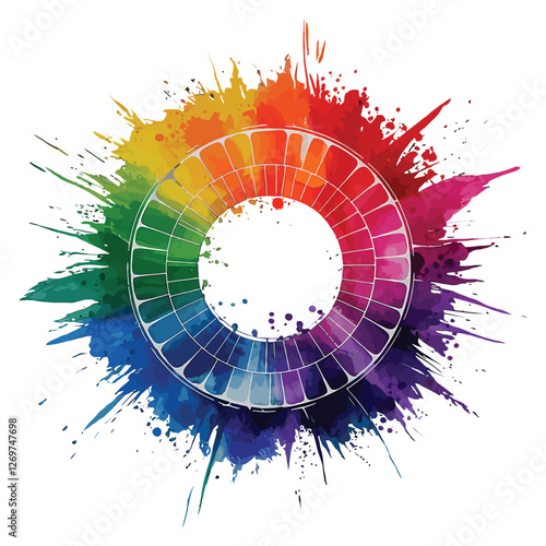 High-Detail Digital Illustration of the Itten Color Wheel: A Stunning Visual Guide to Color Theory