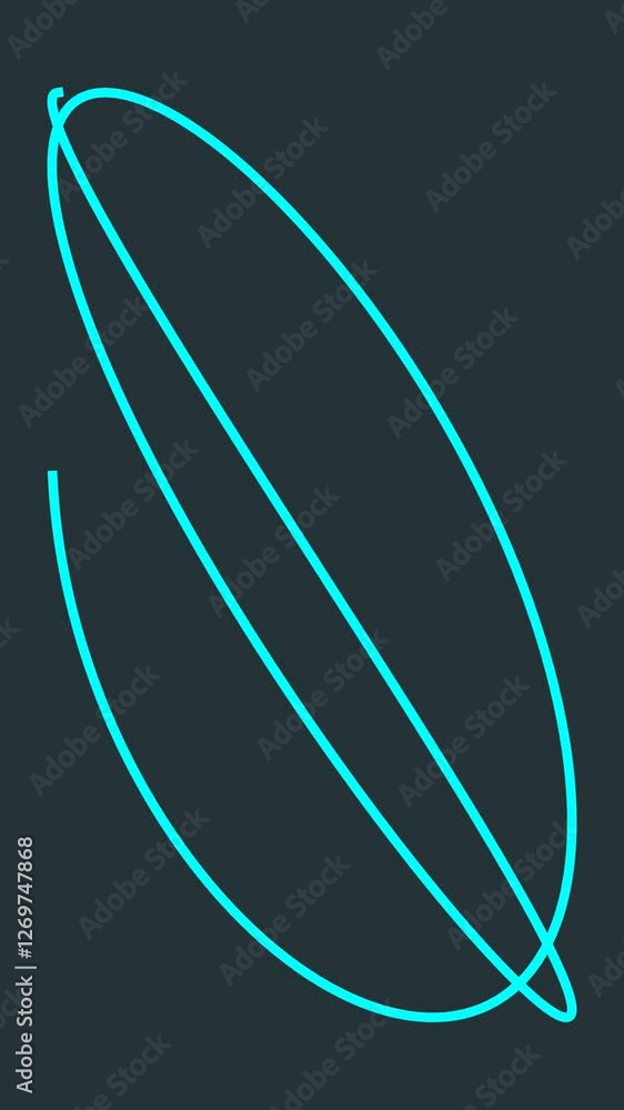 Futuristic Glowing Vertical Oscillator Oval Animation Against Dark Background for Visual Impact Futuristic Glowing Vertical Oscillator Oval Animation Against Dark Background for Visual Impact