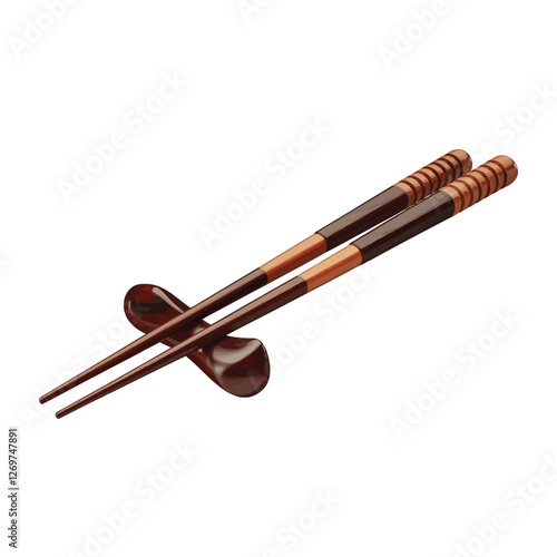 chopsticks on white background