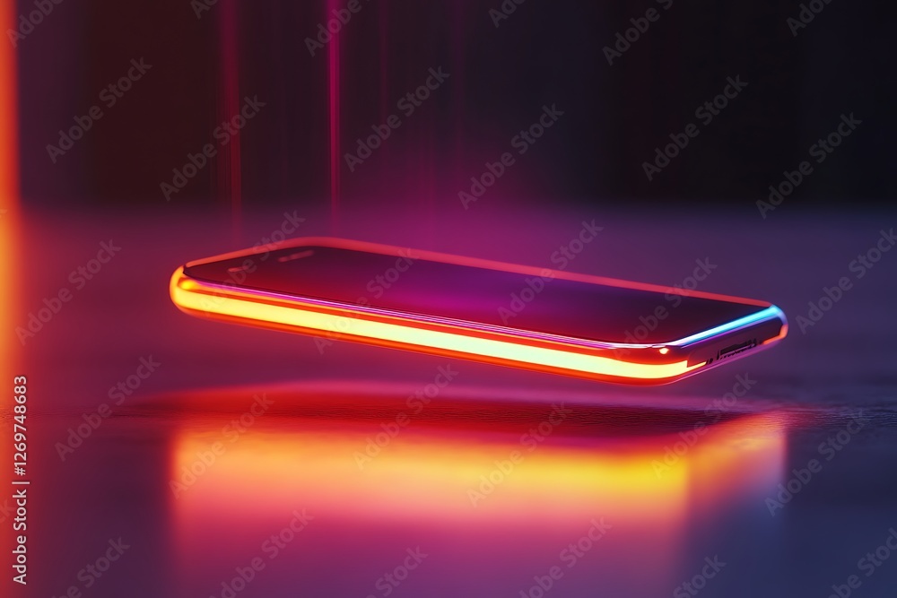 Neon Glow Smartphone - Futuristic Tech Design Neon Glow Smartphone - Futuristic Tech Design