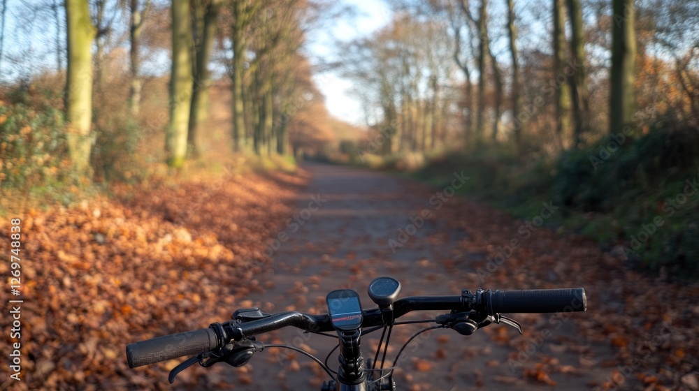 Bicycle Ride Through Autumnal Forest Path Bicycle Ride Through Autumnal Forest Path