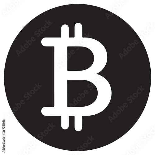 Bitcoin crypto currency symbol design a digital payment icon graphic