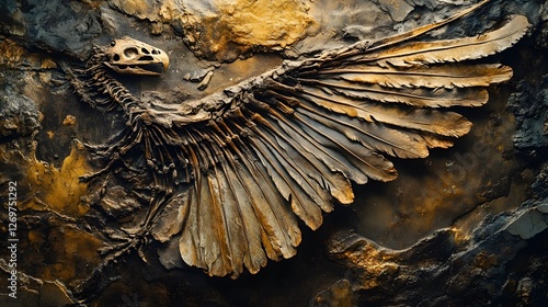 Bones and Feather Texture in Archaeopteryx Fossil