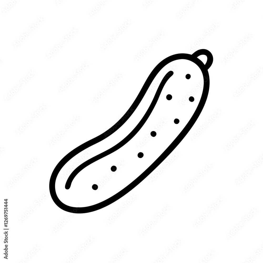 Black and white pickle icon on white background Black and white pickle icon on white background