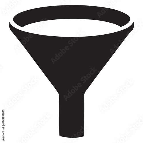 Black Funnel Illustration for Kitchen and Lab Experiments Vector Art