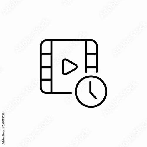 video time pending icon sign vector