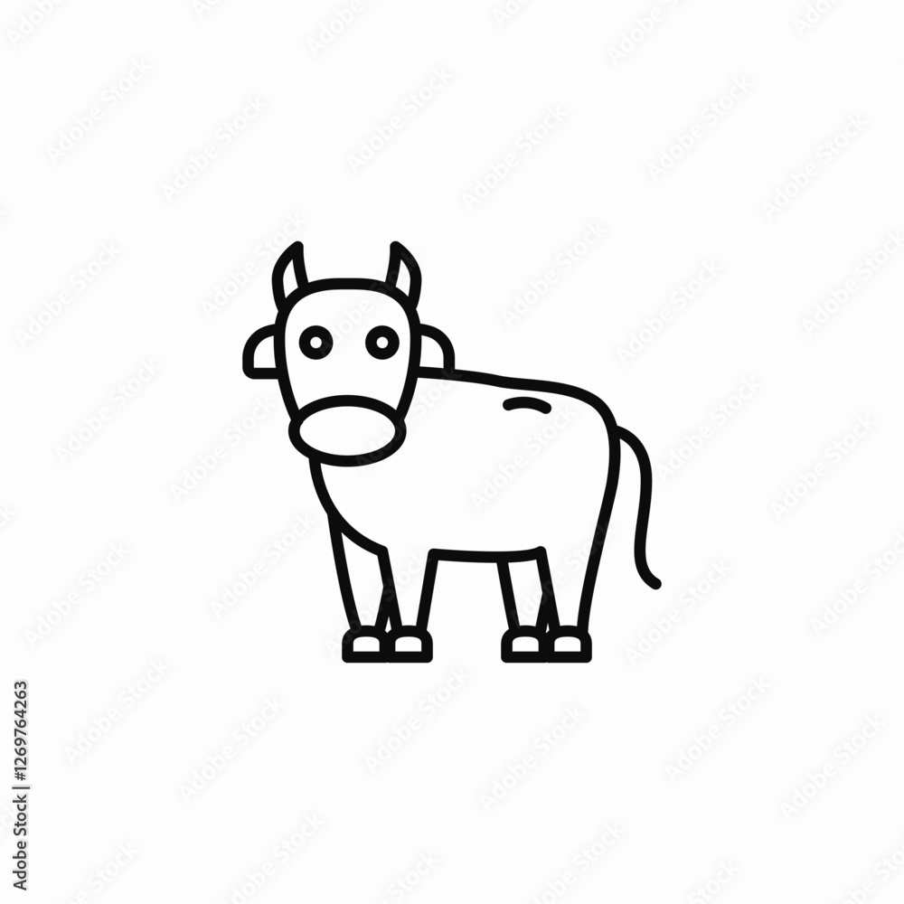 Fototapeta premium farm cow icon sign vector