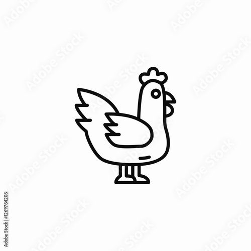 farm chicken icon sign vector