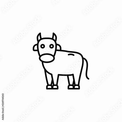 farm cow icon sign vector
