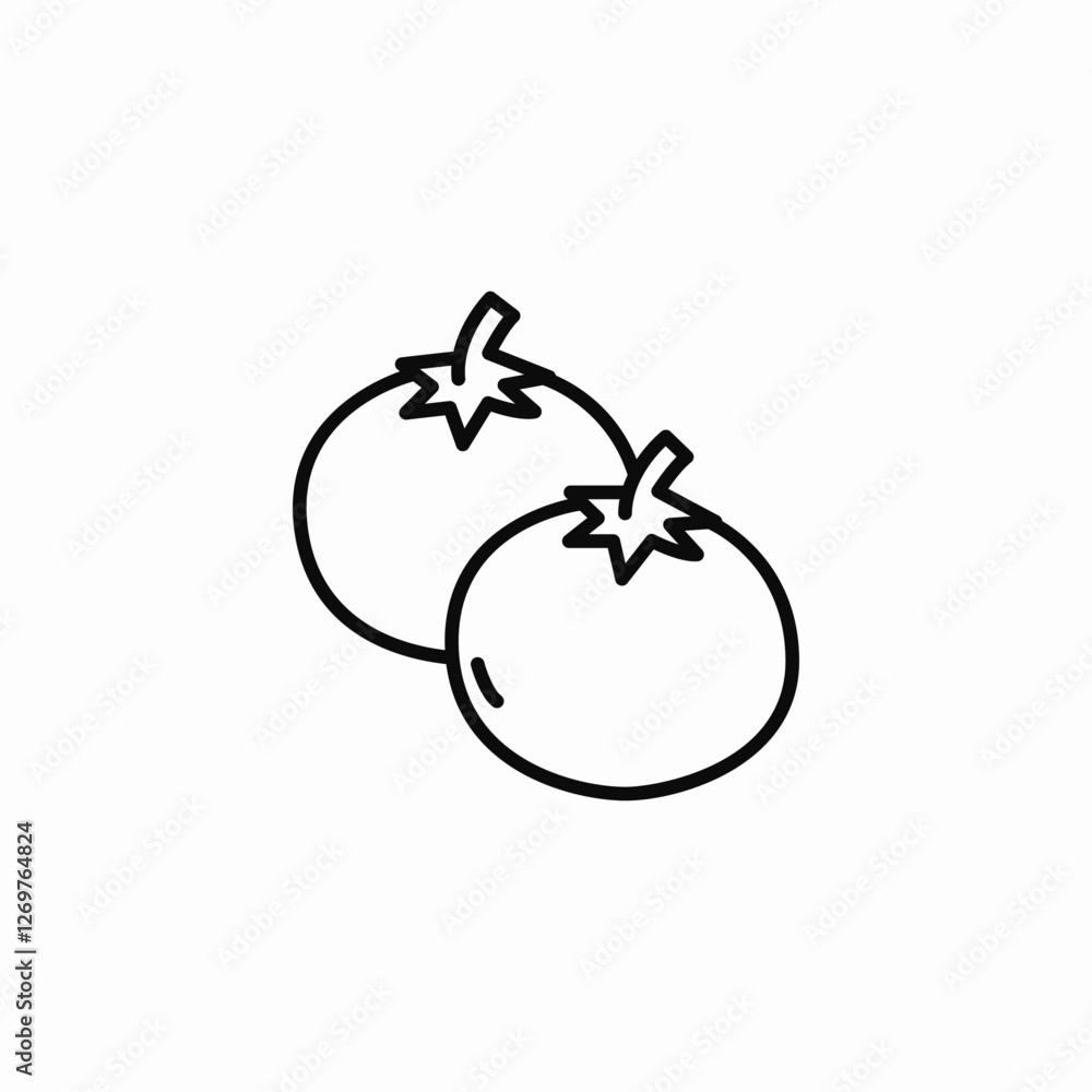 Obraz premium fresh tomatoes icon sign vector
