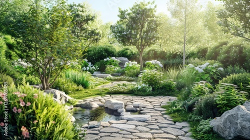 Herbalists Green Oasis With Plants
