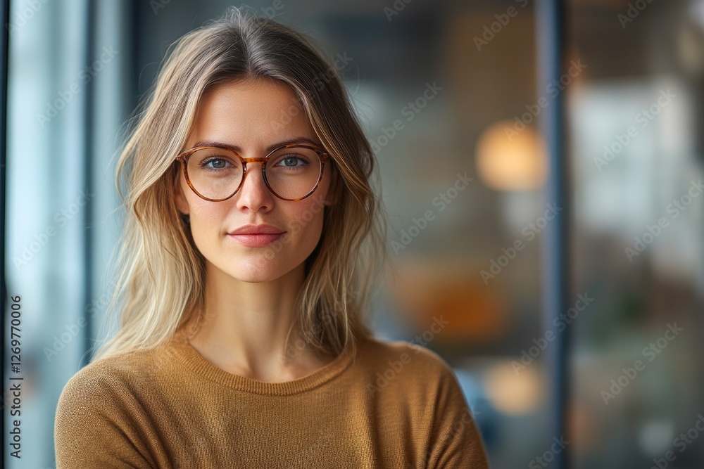 Young woman dressed casually in office Young woman dressed casually in office