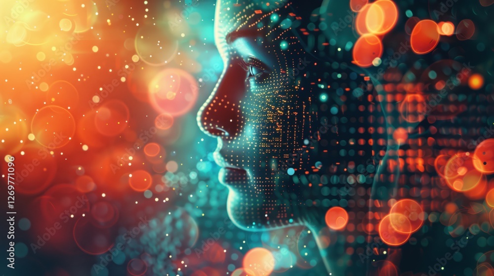 A Sci-Fi Inspired Illustration Of A Human Head A Sci-Fi Inspired Illustration Of A Human Head