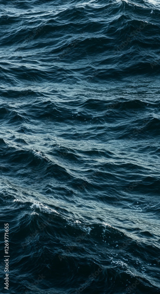 Fototapeta premium A realistic close-up of deep ocean waves texture