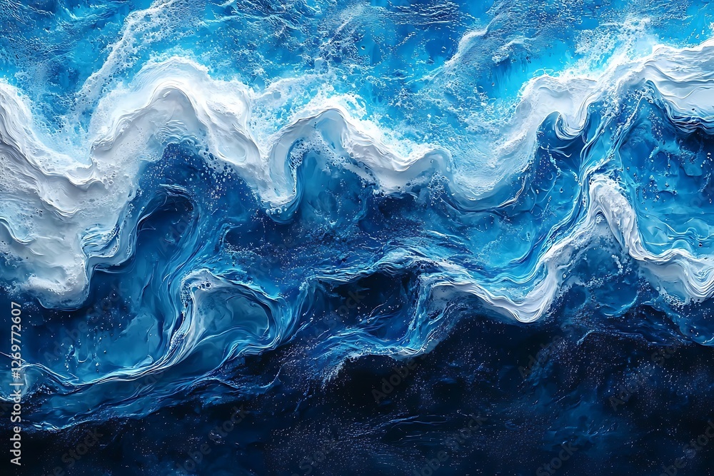 Abstract swirling blue and white cosmic ocean background Abstract swirling blue and white cosmic ocean background