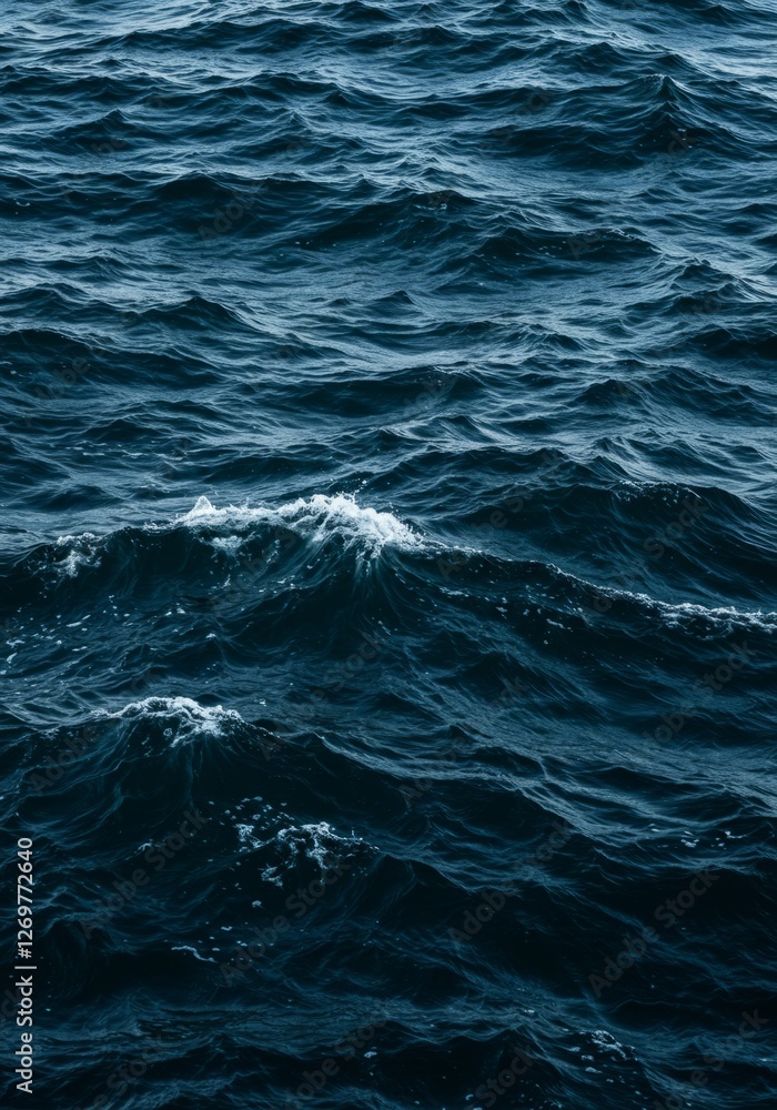 Fototapeta premium A realistic close-up of deep ocean waves texture
