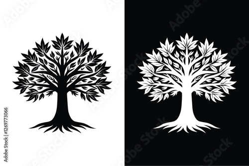 Yew tree icon vector on White Background ,Vector Art Illustration on white background.