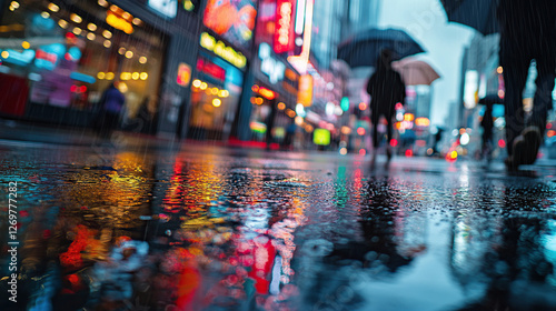 Wallpaper Mural Rainy Urban Night With Reflections Torontodigital.ca