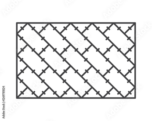 Floor tile outline icon after laying isolated on white background. Wall tile pattern, simple shape. Vector illustration