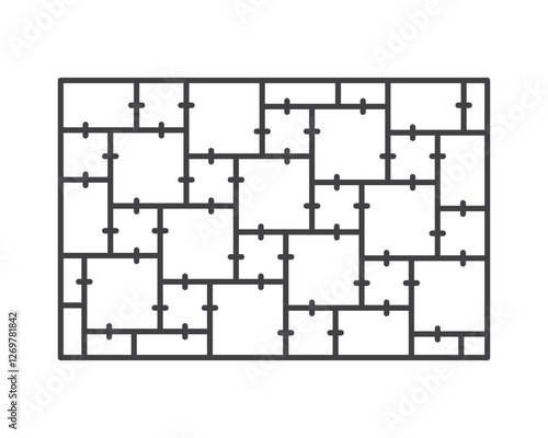Floor tile outline icon after laying isolated on white background. Wall tile pattern, simple shape. Vector illustration