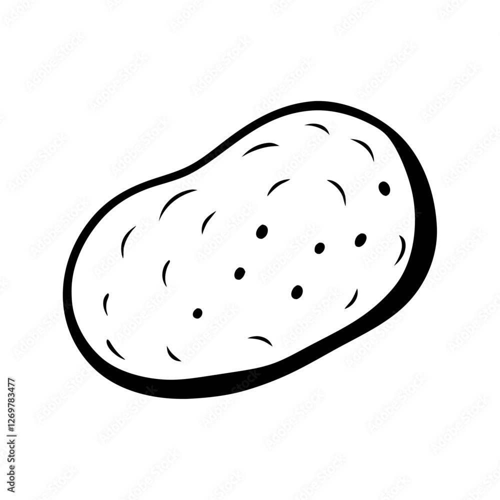 Simple line drawing of two peanuts on white background Simple line drawing of two peanuts on white background