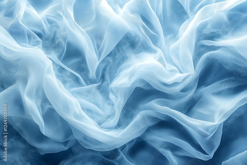 Obraz premium Close-up of a delicate light blue sheer fabric.