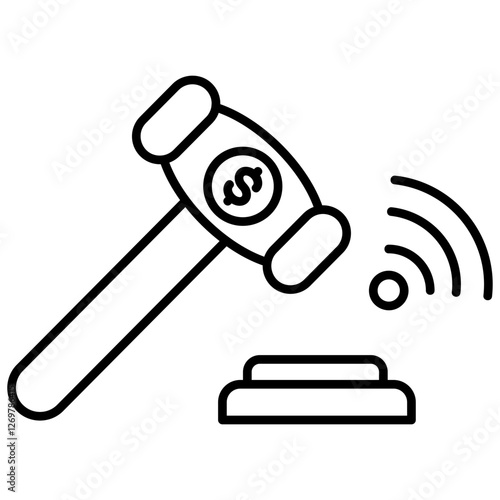 Online Auction Outline Icon