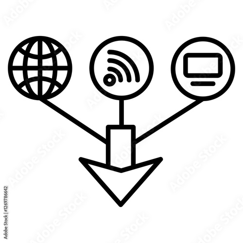 Digital Download Outline Icon