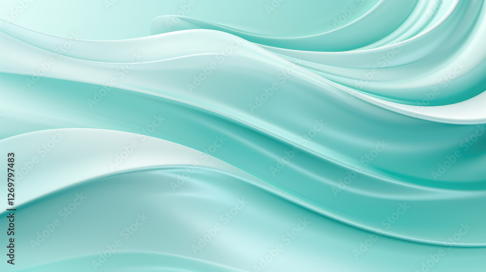 generated illustration of green wavey flow of fabric or fluid abstract background generated illustration of green wavey flow of fabric or fluid abstract background