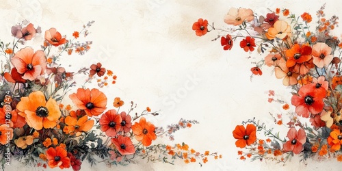 Ethereal wildflower design with watercolor elements for rustic-chic wedding invitations.