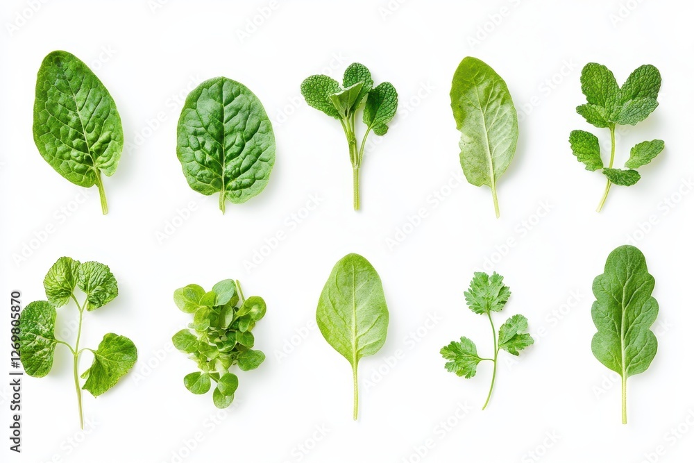 Lettuce separated against a white backdrop Lettuce separated against a white backdrop