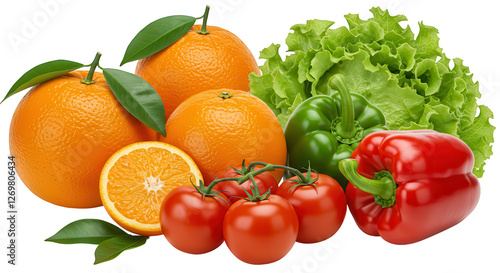 frutas e verduras no fundo transparente