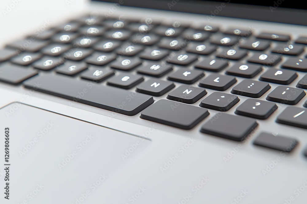 Close-up of a modern laptop keyboard highlighting the sleek design and functionality, perfect for showcasing technology and productivity in a digital workspace environment. Close-up of a modern laptop keyboard highlighting the sleek design and functionality, perfect for showcasing technology and productivity in a digital workspace environment.