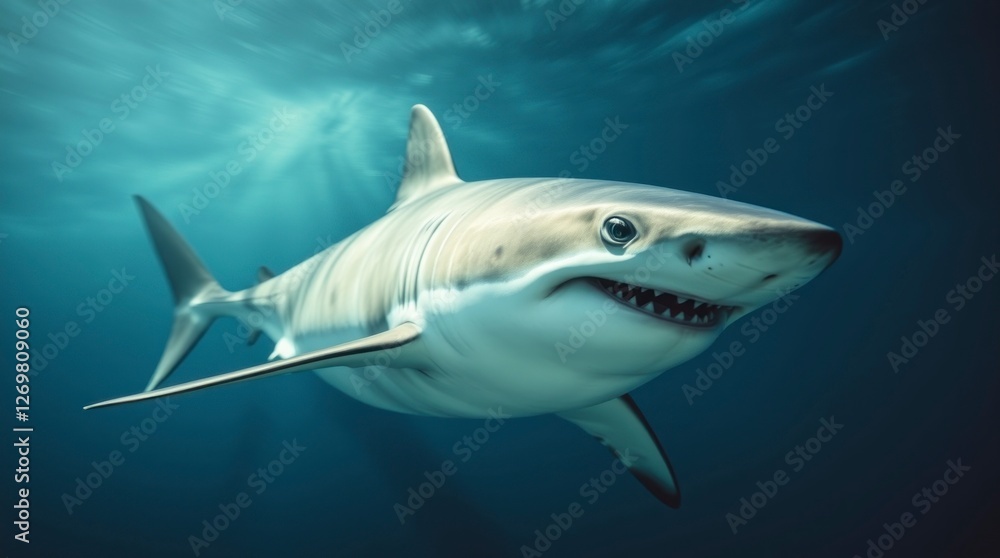 Great White Shark Underwater Image Stunning Ocean Predator Great White Shark Underwater Image Stunning Ocean Predator