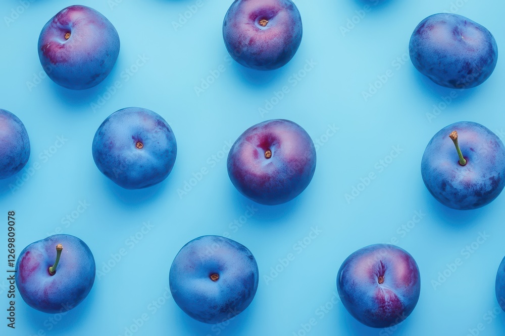 new uncooked blue plums on surface new uncooked blue plums on surface