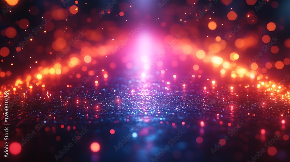 Fototapeta premium Cinematic energy represented through bright glowing light patterns and vivid colors