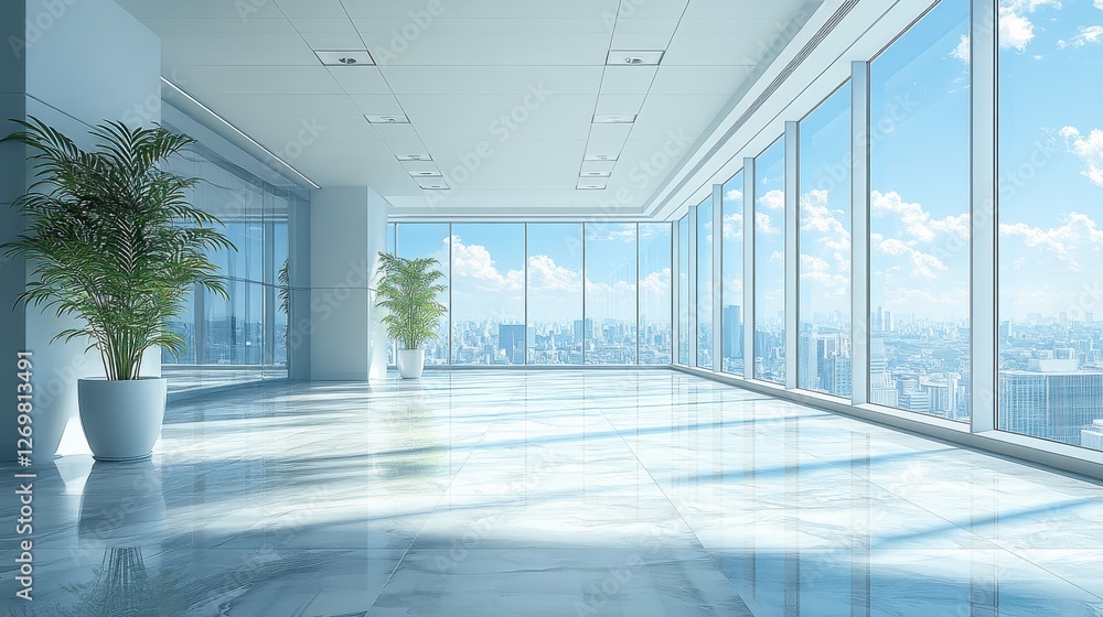 Spacious Modern Office with Panoramic City View and Natural Light Spacious Modern Office with Panoramic City View and Natural Light
