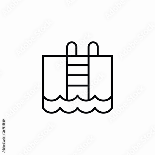 pool ladder icon sign vector