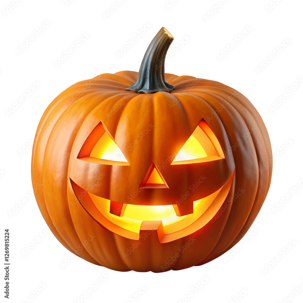 Carved Halloween jack o lantern pumpkin isolated on transparent background. Generative AI Carved Halloween jack o lantern pumpkin isolated on transparent background. Generative AI