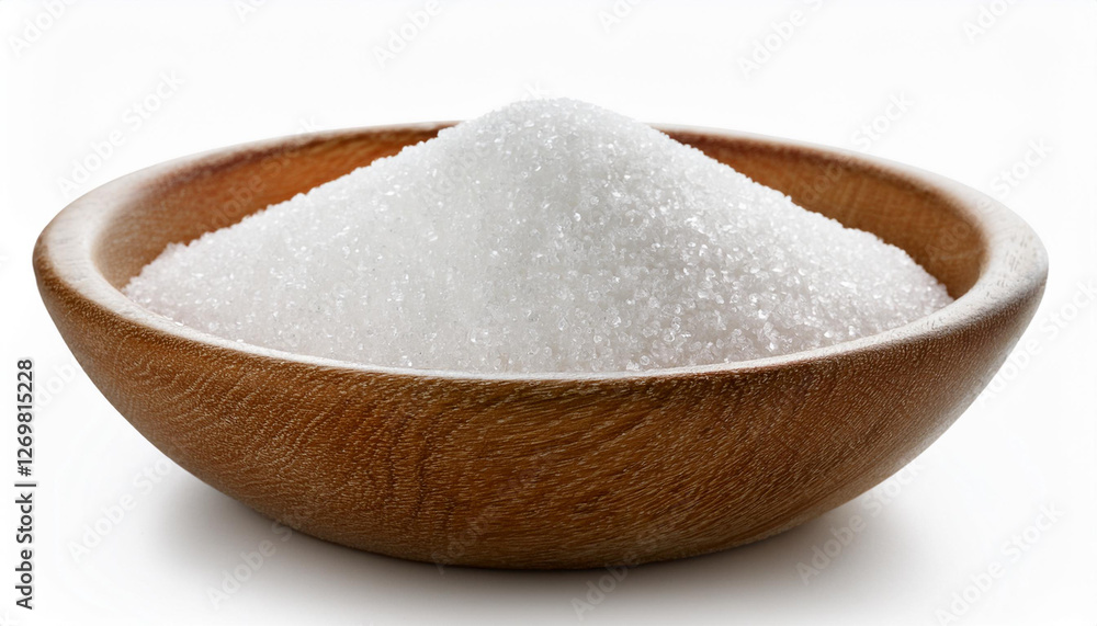 bowl of white sugar isolated on white background bowl of white sugar isolated on white background