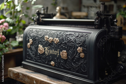 A close-up of a Heidelberg ...