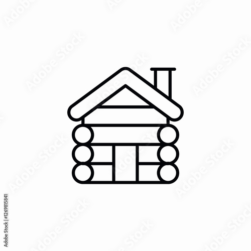 wood house icon sign vector