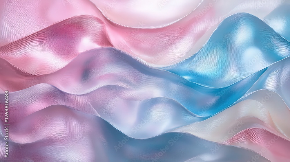 Fototapeta premium Pastel Silk Waves Flowing Gently Together